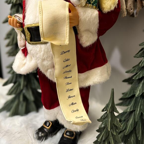 Traditional Santa w/ Naughty & Nice List, Full Toy Bag and Stuffed Bear, 24” - Picture 7 of 8